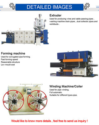 25kw LDPE Hdpe Pipe Extrusion Machine Double Screw Extruder Machine PVC PE Corrugated Pipe